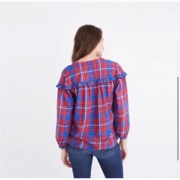 Madewell Plaid Button Down Top Size Medium - Picture 3 of 8